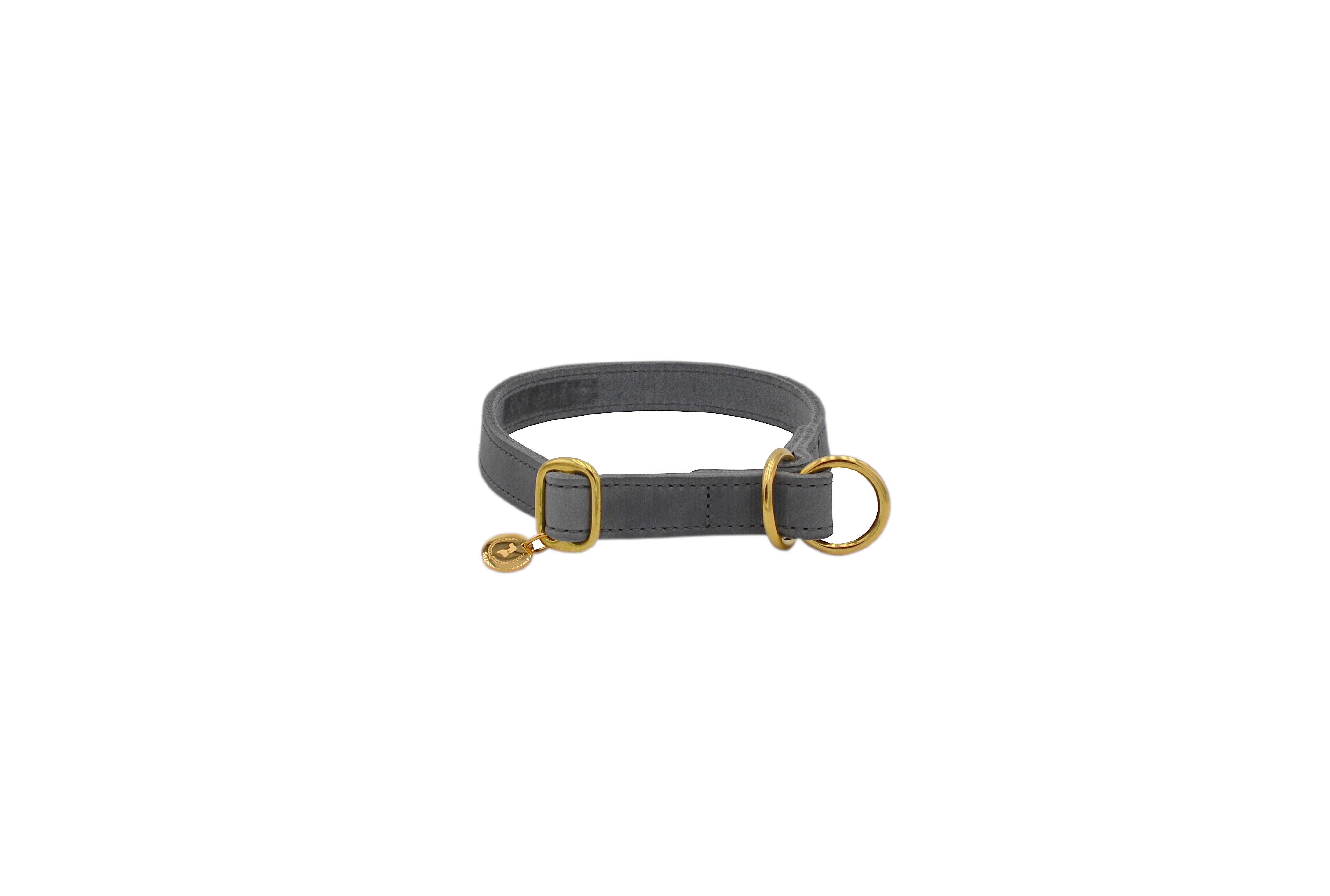 Classic greased leather pull stop collar 